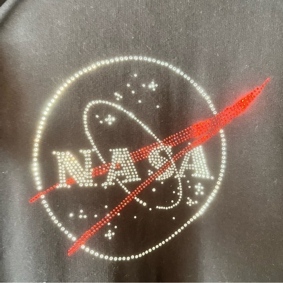 NWT NASA Rhinestone Hoodie Black Hoodie Size: L oversized - Picture 6 of 15